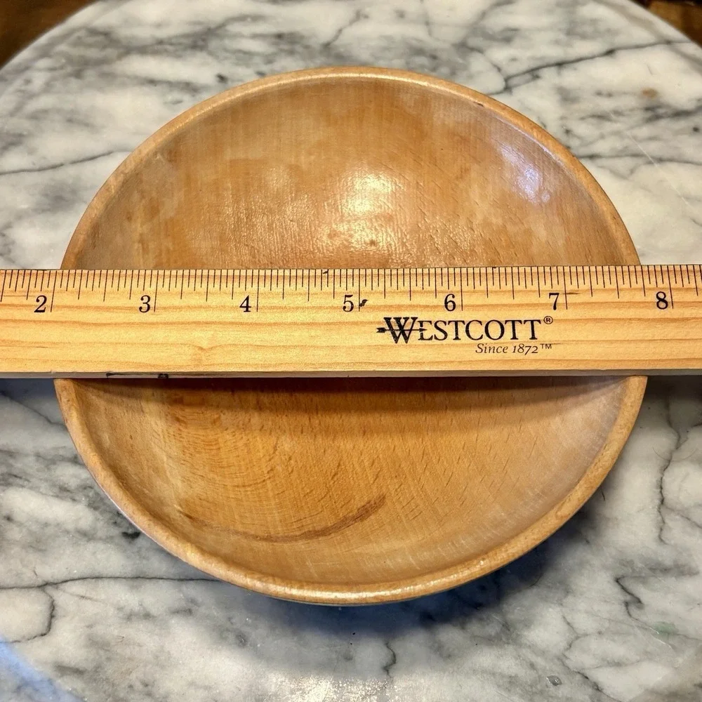 VTG 1960s MCM Handmade Teak Wood Wooden Rice Bowl Small Salad‎ Fruit Japan 6
